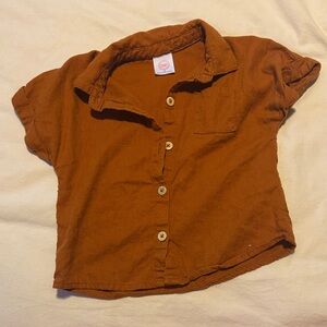 Kids Rust-Colored Button-Up Shirt